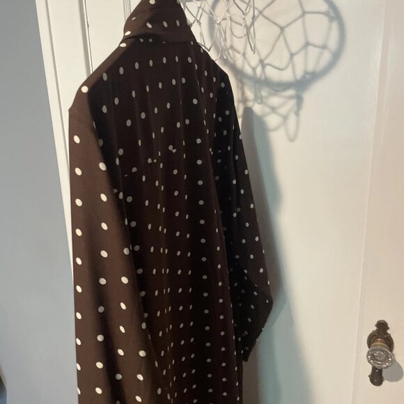 Banana Republic Robe, Brown With White Spots, “belt” Included- SIZE XL - Picture 3 of 4
